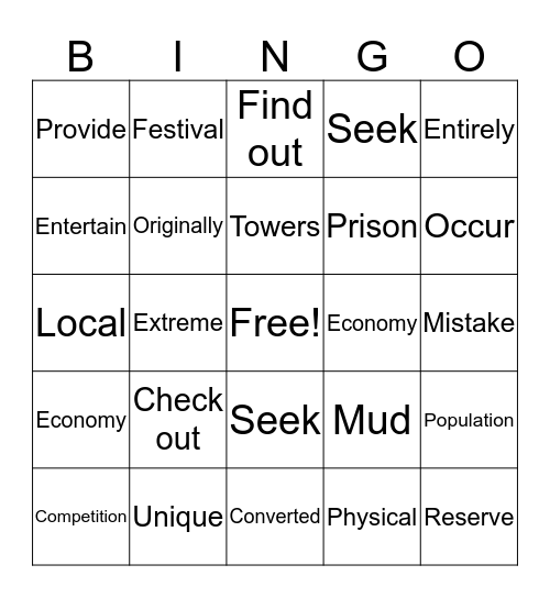 CHAPTER 7 AND CHAPTER 8 - LEVELS 2 and 3 Bingo Card