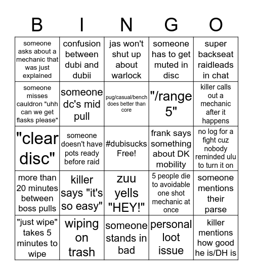 Pirate Chat Bingo Card