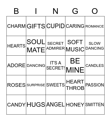 Valentine's Bingo Card