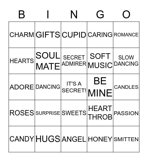 Valentine's Bingo Card