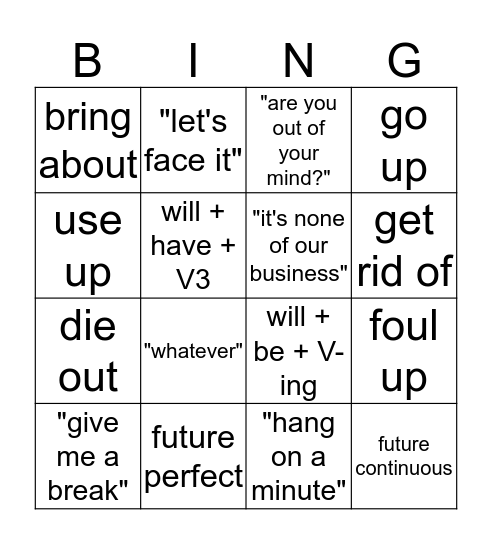yo yo yo v.2.0 Bingo Card