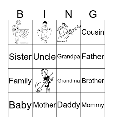 My family Bingo Card