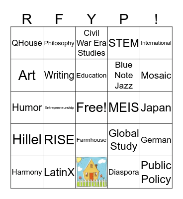 College House Bingo! Bingo Card