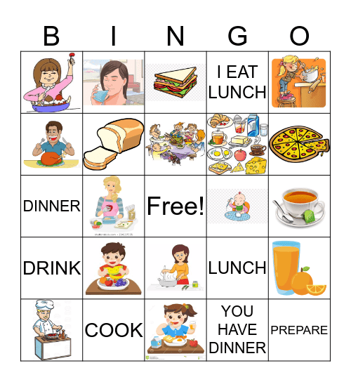 Meals of the Day Bingo Card