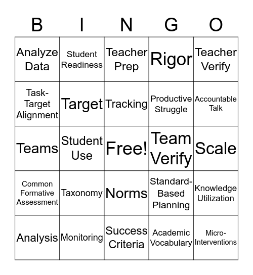 Hillcrest Bingo Card