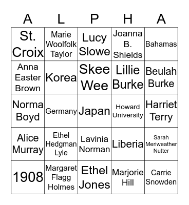 111th  FOUNDERS' DAY CELEBRATION Bingo Card