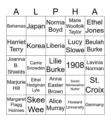 111th  FOUNDERS' DAY CELEBRATION Bingo Card