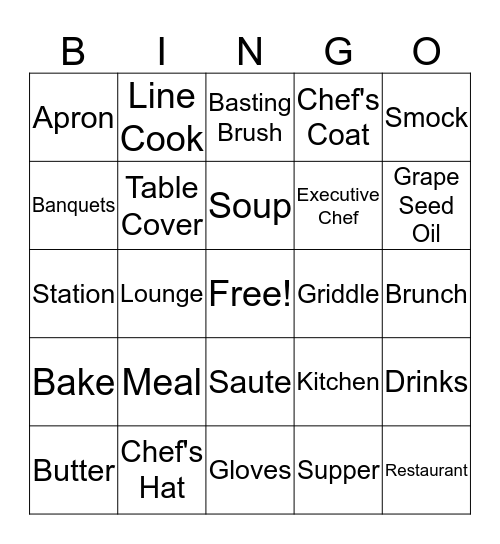 F&B Month Bingo Card