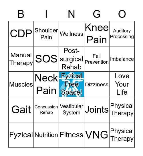 FYZICAL Bingo!  Bingo Card