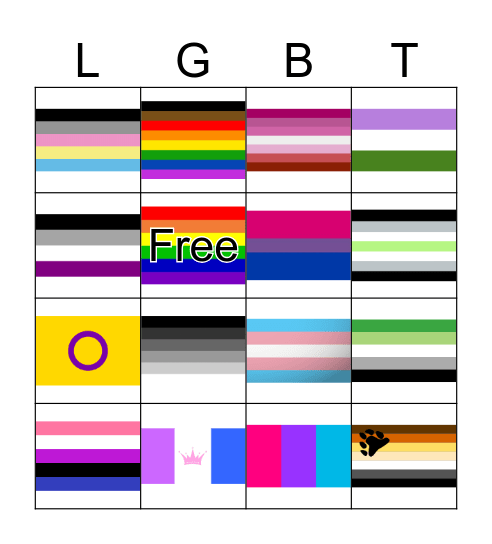 LGBT Flag Bingo  Bingo Card
