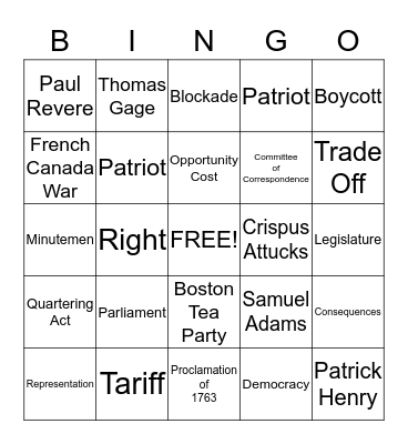 Bingo Card