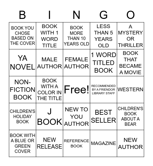 READ INTO SPRING Bingo Card