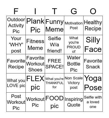 FITGO Bingo Card