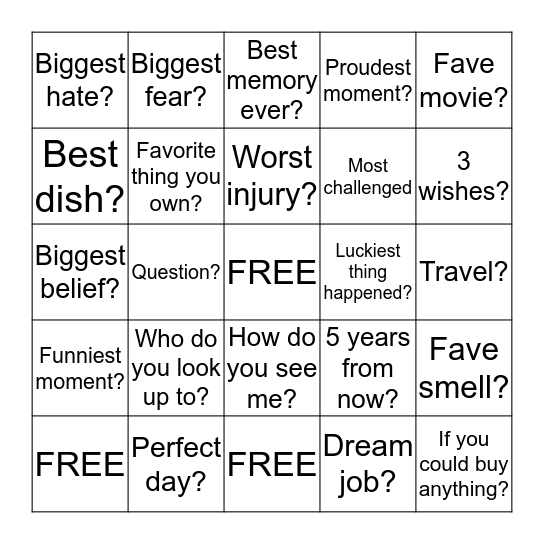 Life Bingo (Card 3) Bingo Card