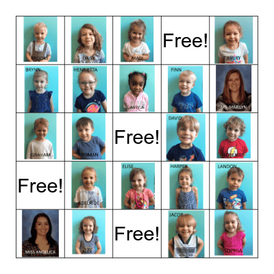 Ms. Marilyn's Friends Bingo Card