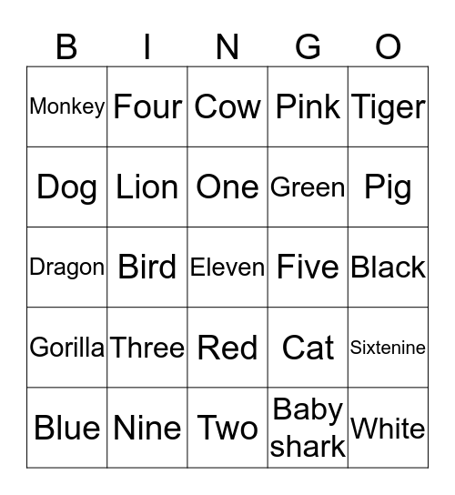 Ísak Bingo Card