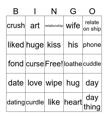 Love Bingo! Bingo Card