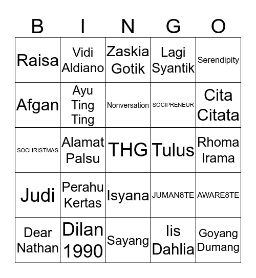 A D A R A Bingo Card