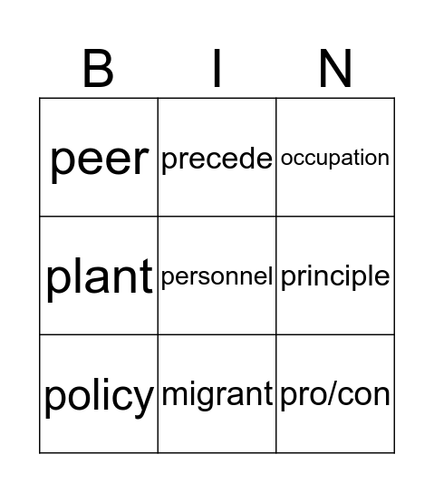 Bingo Card