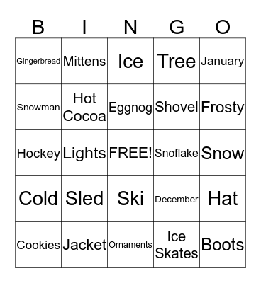 Winter Bingo Card