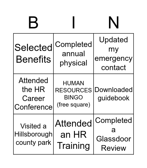 HR Bingo Card