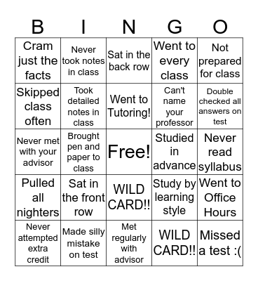 9 Rules Bingo  Bingo Card