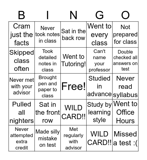 9 Rules Bingo  Bingo Card