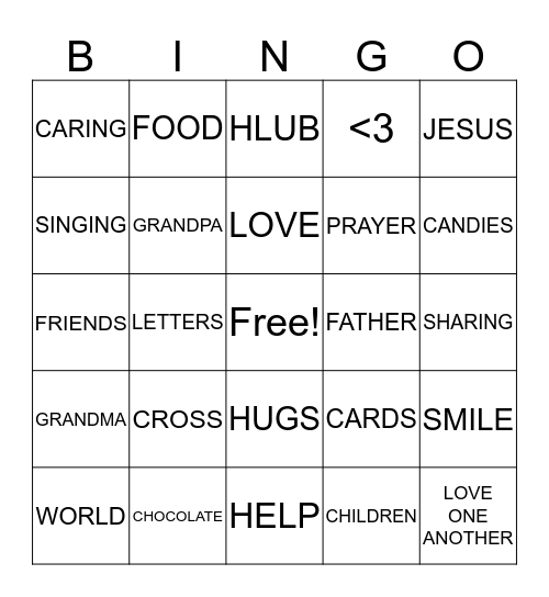 Happy Valentines day Kids Bingo Card