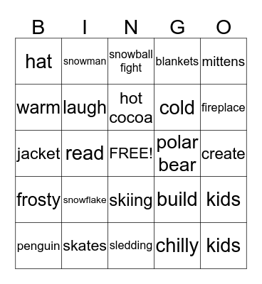 Winter Bingo Card
