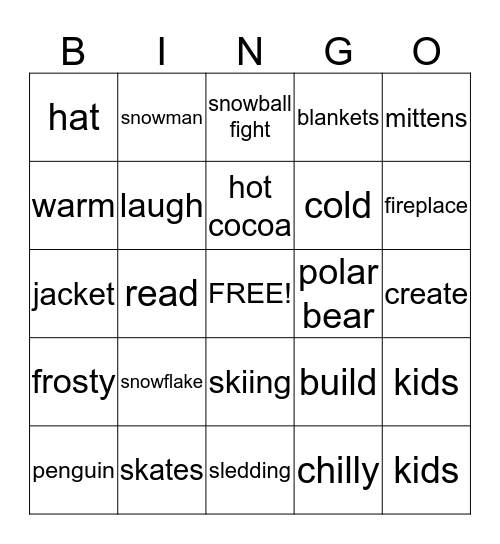 Winter Bingo Card
