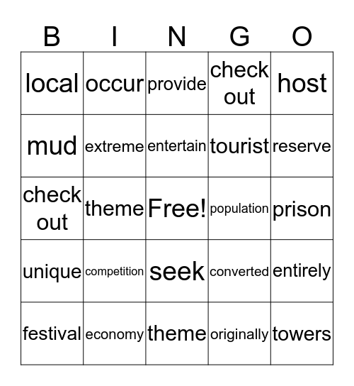 CH. 7 and CH. 8 Levels 2 and 3 Bingo Card