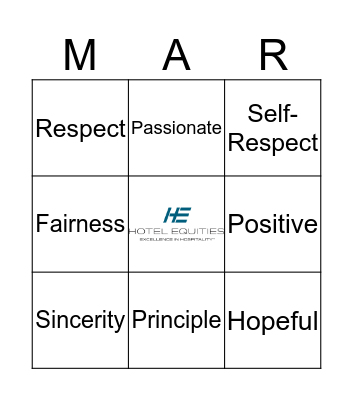 Honesty Bingo Card