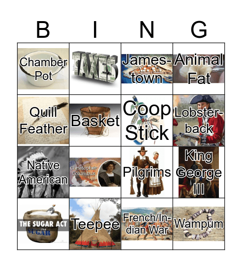 Early American History Bingo Card