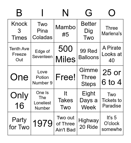 Numbers 3 Bingo Card