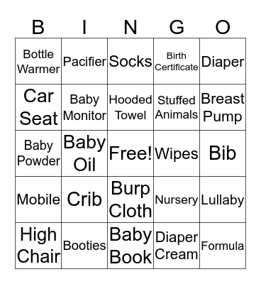 It's a girl Bingo Card