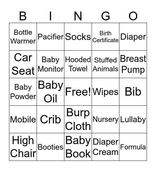 It's a girl Bingo Card