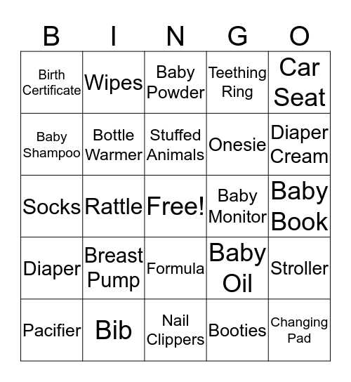 It's a girl Bingo Card