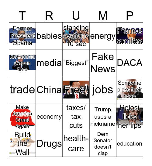 2019 State of the Union Bingo Card