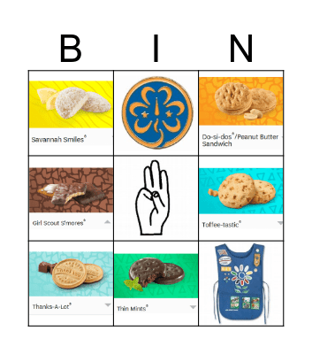 Girl Scout Cookie BINGO Card