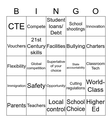EWA Buzzword Bingo -SOTU 2019 Bingo Card