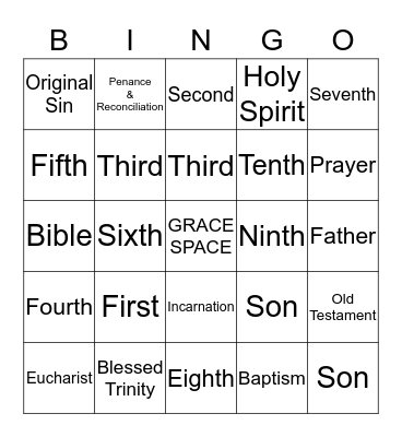 God Loves ME! Bingo Card
