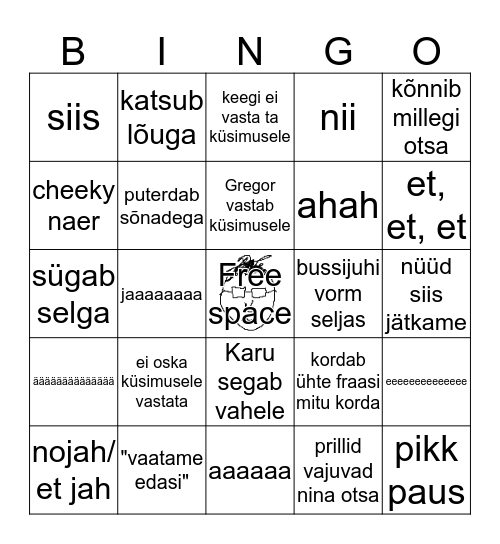 Antoni Bingo :o Bingo Card