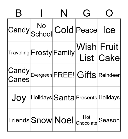 Winter Festival BINGO! Bingo Card