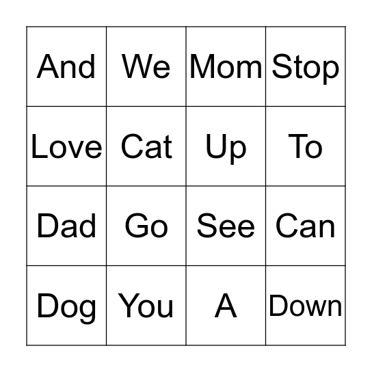Highlighted words were not recognized Bingo Card