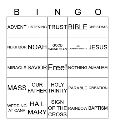 FAMILY SESSION  Bingo Card
