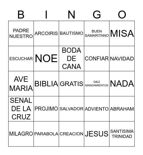 SESION FAMILIAR Bingo Card