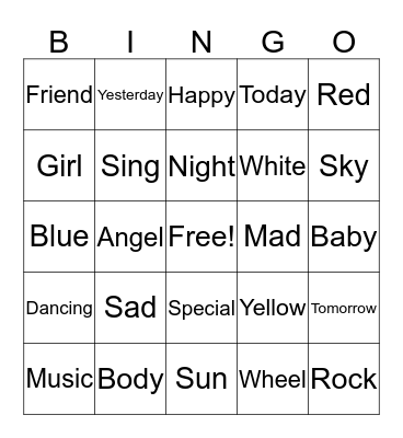 Classic Vinyl Bingo Card