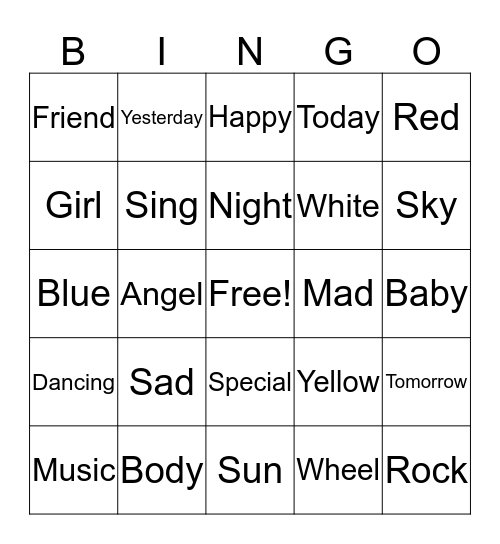 Classic Vinyl Bingo Card
