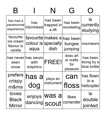 Find someone who.... Bingo Card