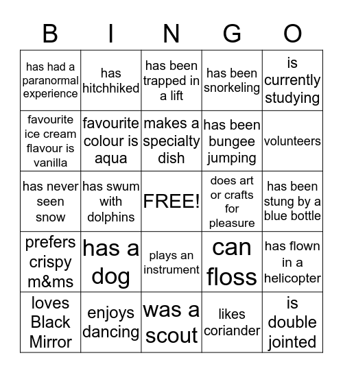 Find someone who.... Bingo Card